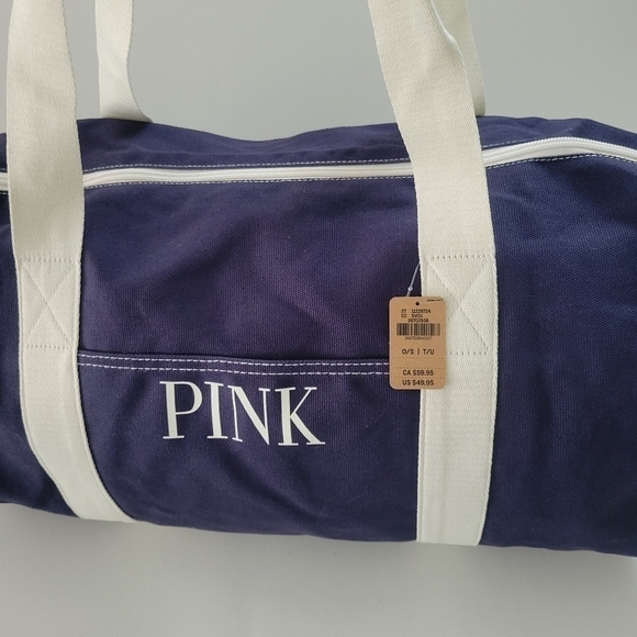 Pink Victoria's Secret NWT Canvas Duffle bag. - Picture 7 of 11
